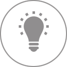 icon showing a lightbulb glowing